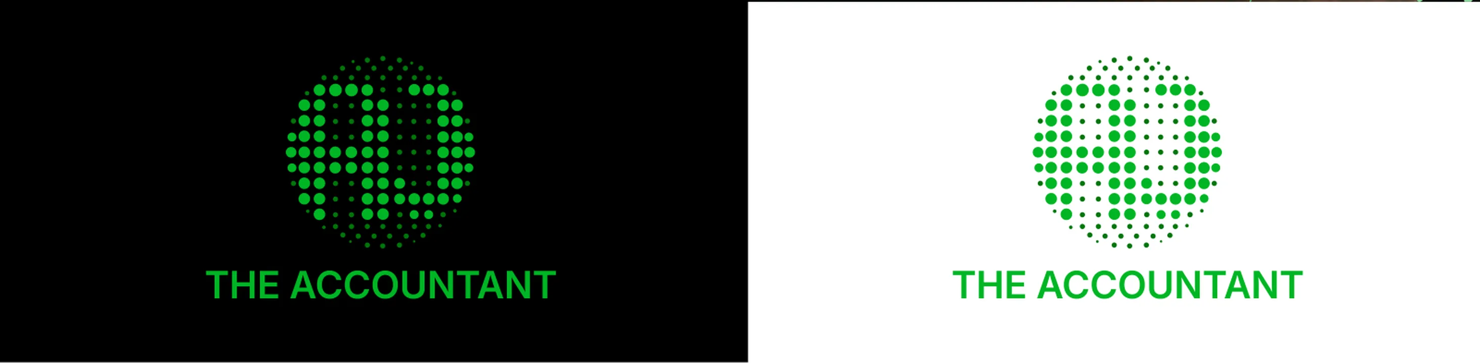 AJ The Accountant: logo on dark and light