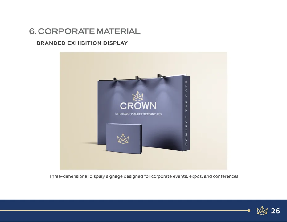 Crown brand book: branded exhibition display