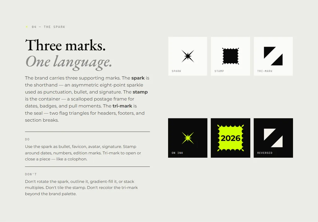Luke Frye brand system: three supporting marks