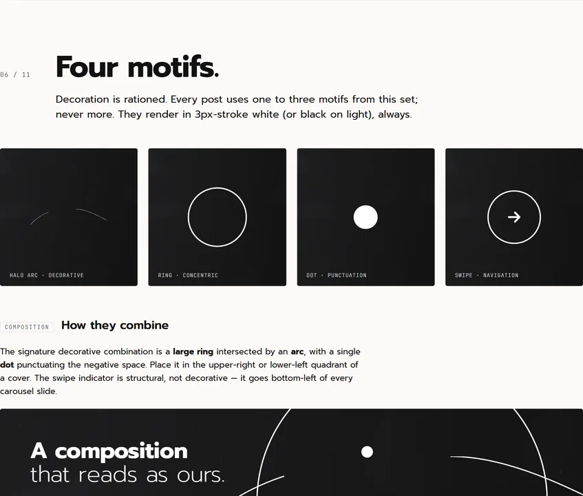 Marketing for Fractionals brand system: motifs